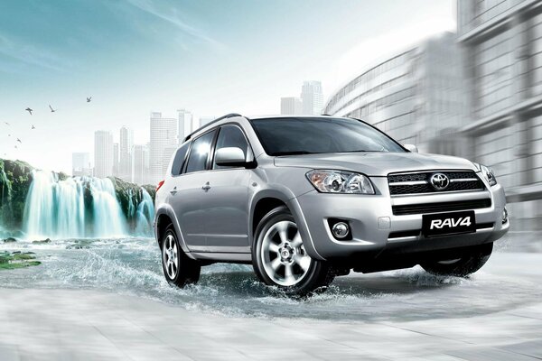 Рисунок старого автомобиля Toyota RAV4