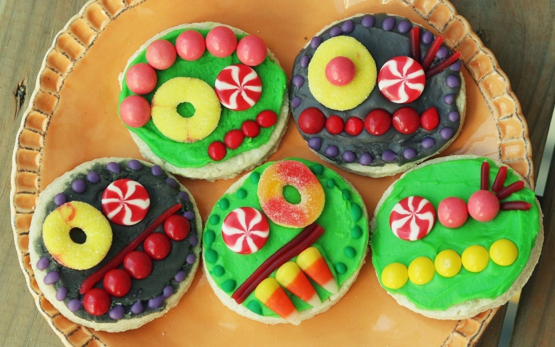 divertido galletas dulces colores comida caras