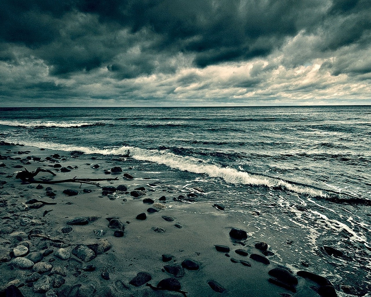 horizont wolken traurigkeit steine