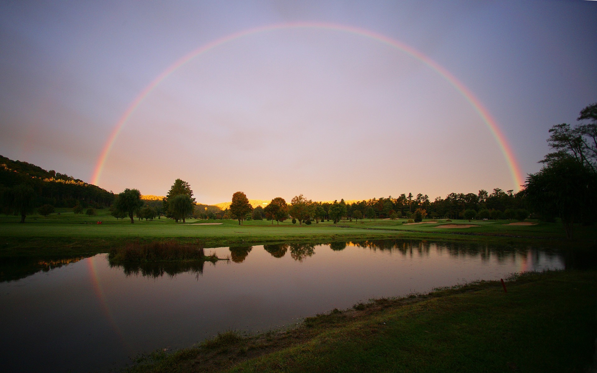 arco iris lago prado