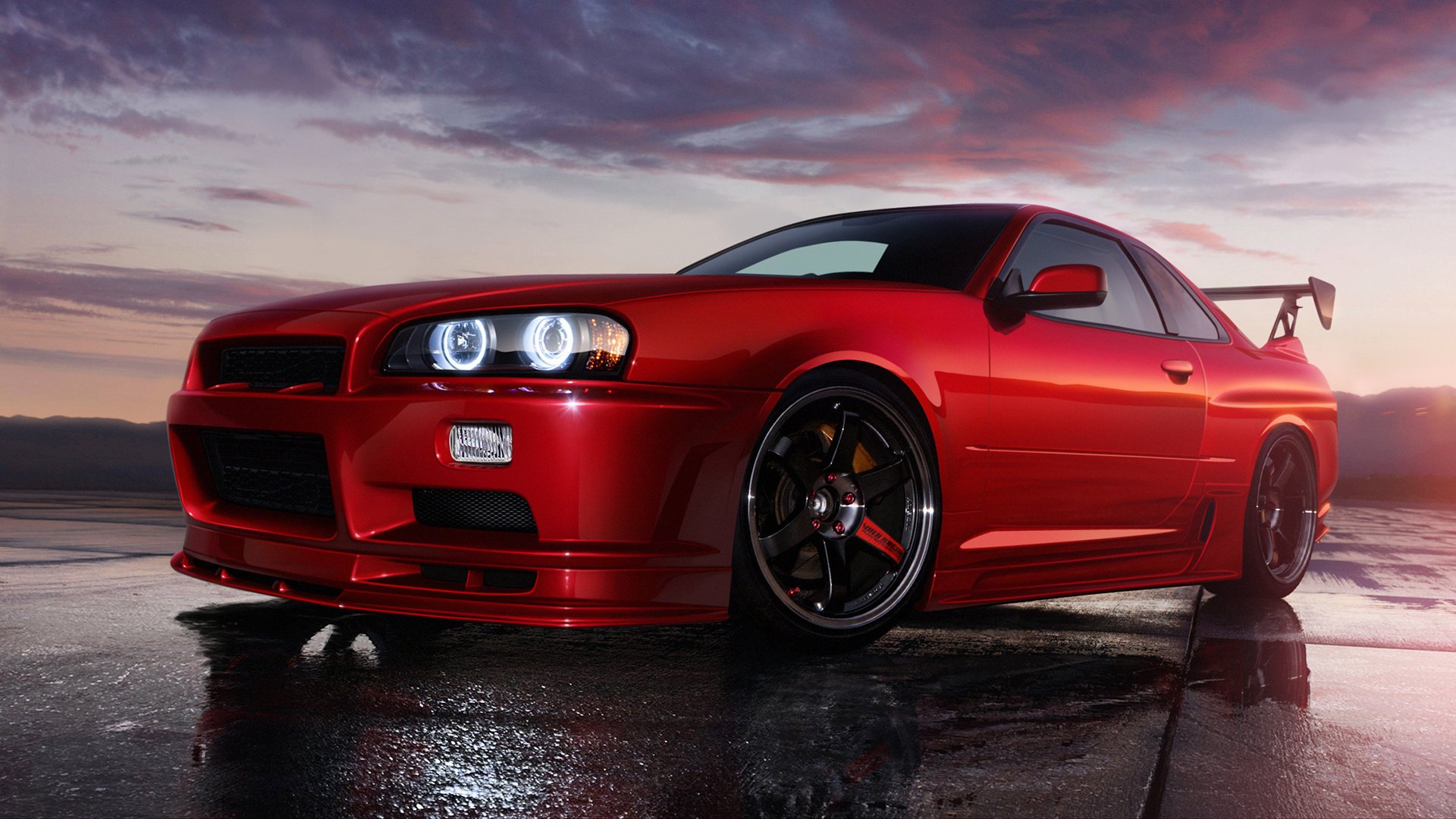 tyling red red r34 skyline sky