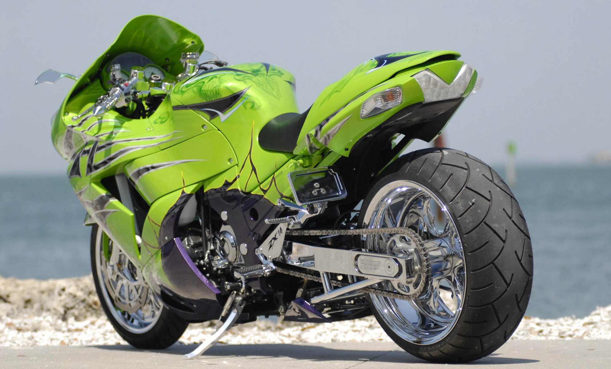 zx14 verde bicicleta