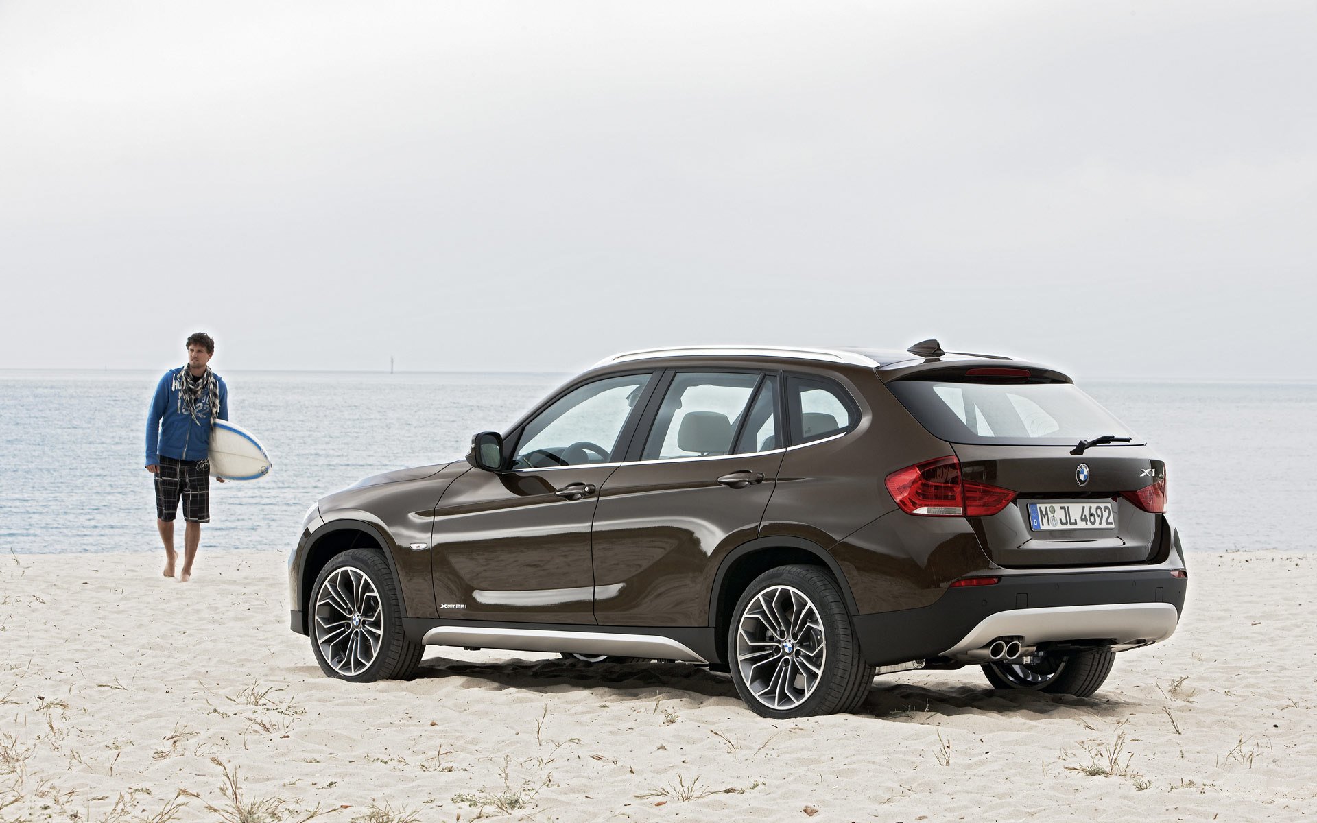 bmw-schubkarren auto mann kerl strand sand meer