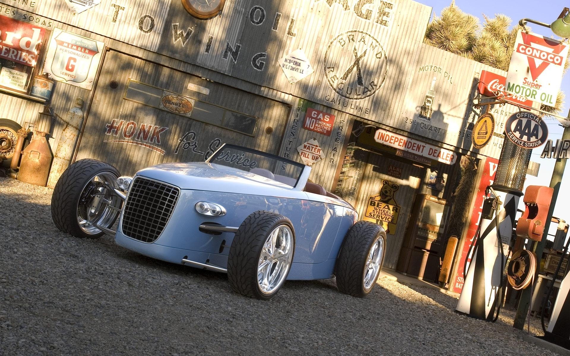 hotrod chrom blau