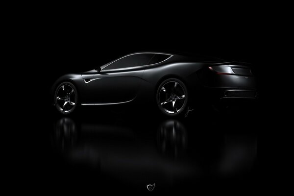 Aston Martin Auto auf schwarzem Hintergrund