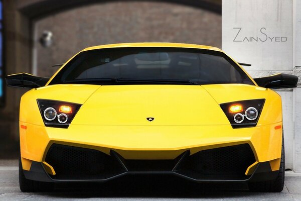 Bright lamborghini front view