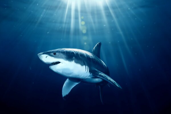 Saber-toothed shark underwater