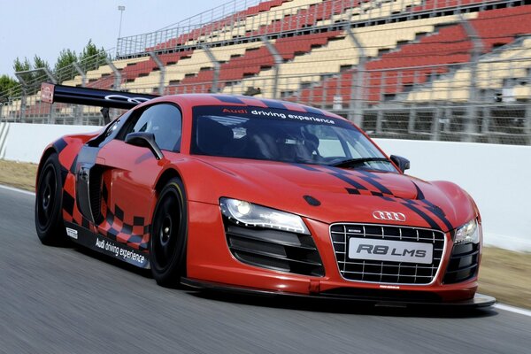 Audi on the track, the stands in a trance
