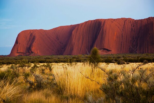 Ayers Rock is a desert in Australia. Nature