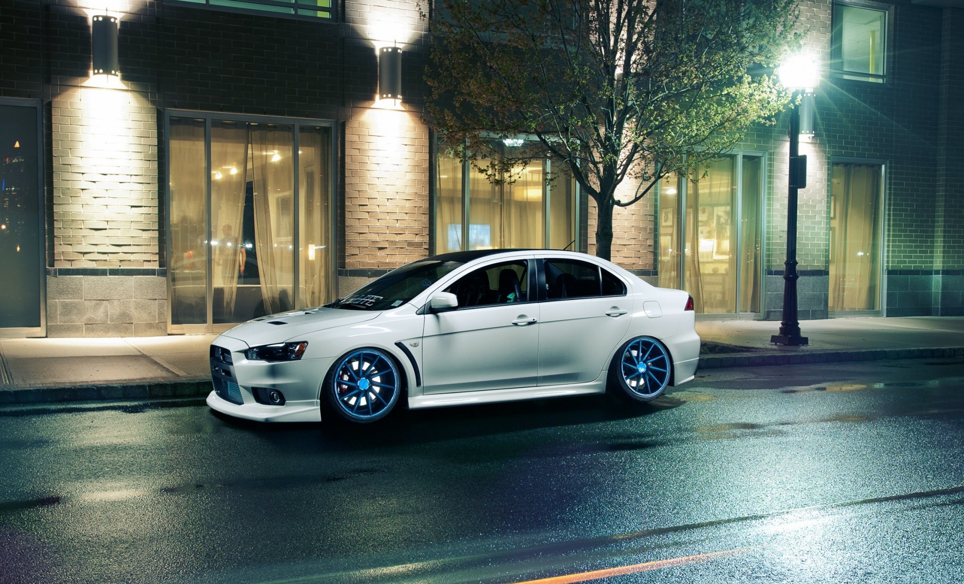 mitsubishi profesión evolución x ruedas vossen blanco mitsubishi lancer evolución ventanas luces noche