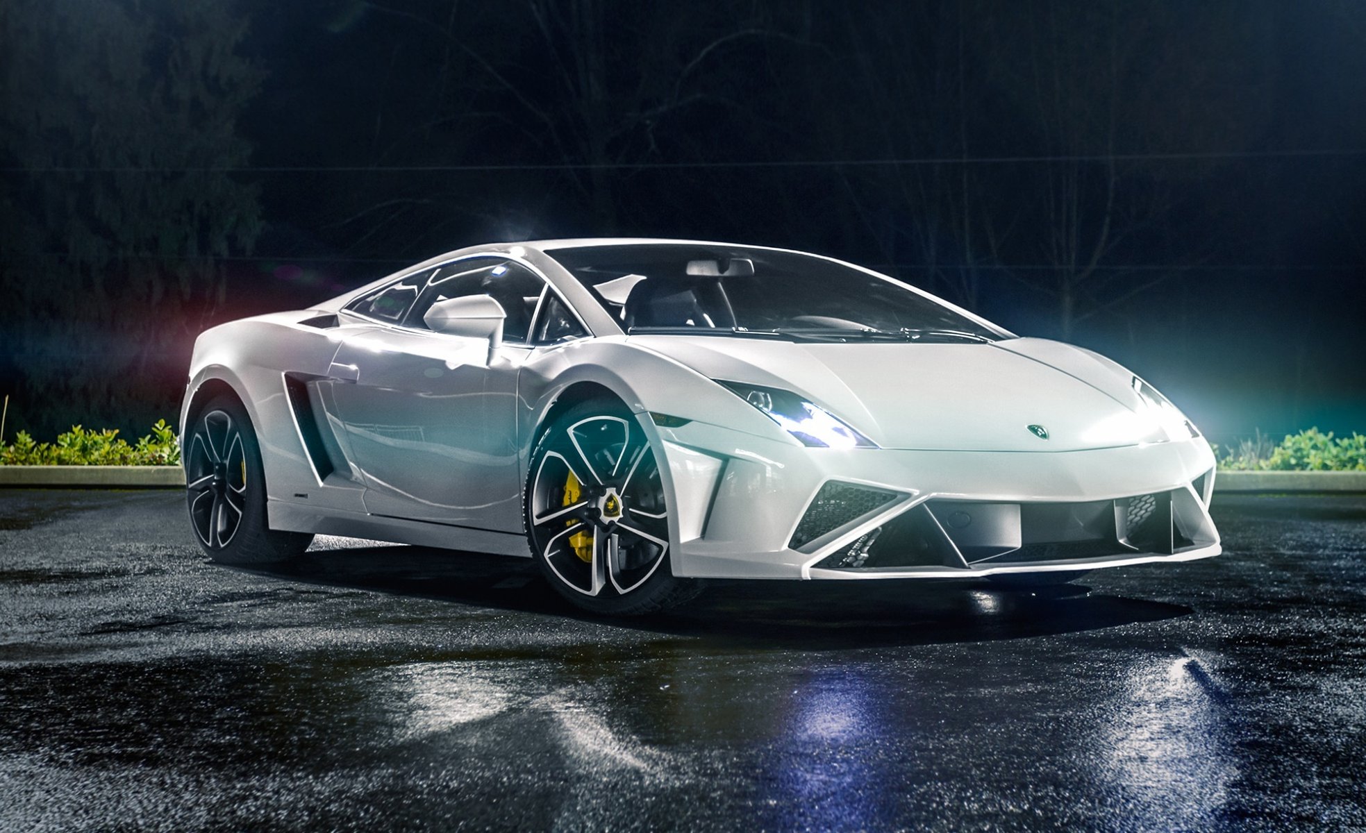 lamborghini gallardo lp560-4 2013 ночь свет белый суперкар настройка по северо-запад авто салон