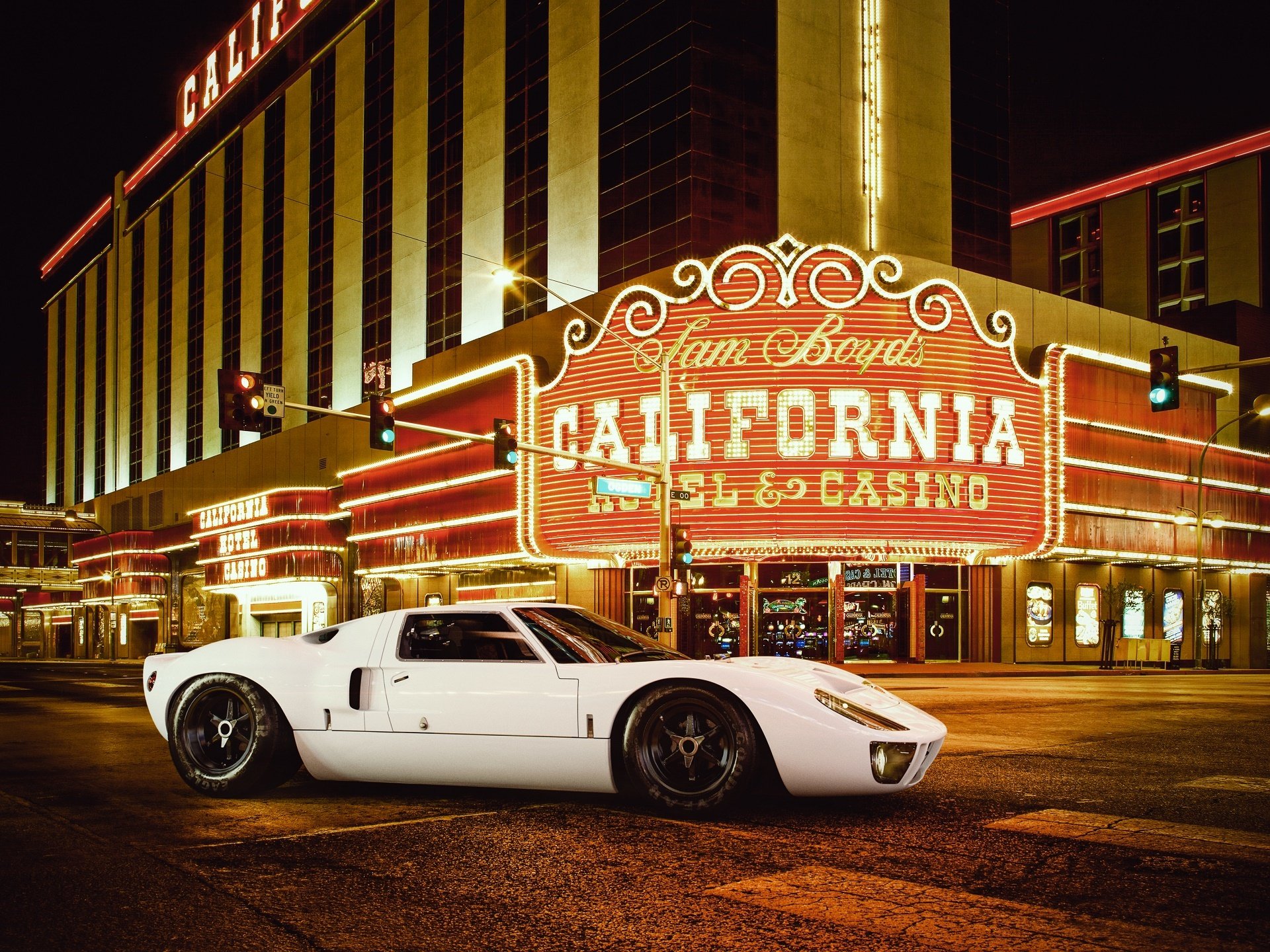 ford gt40 white supercar las vegas casino