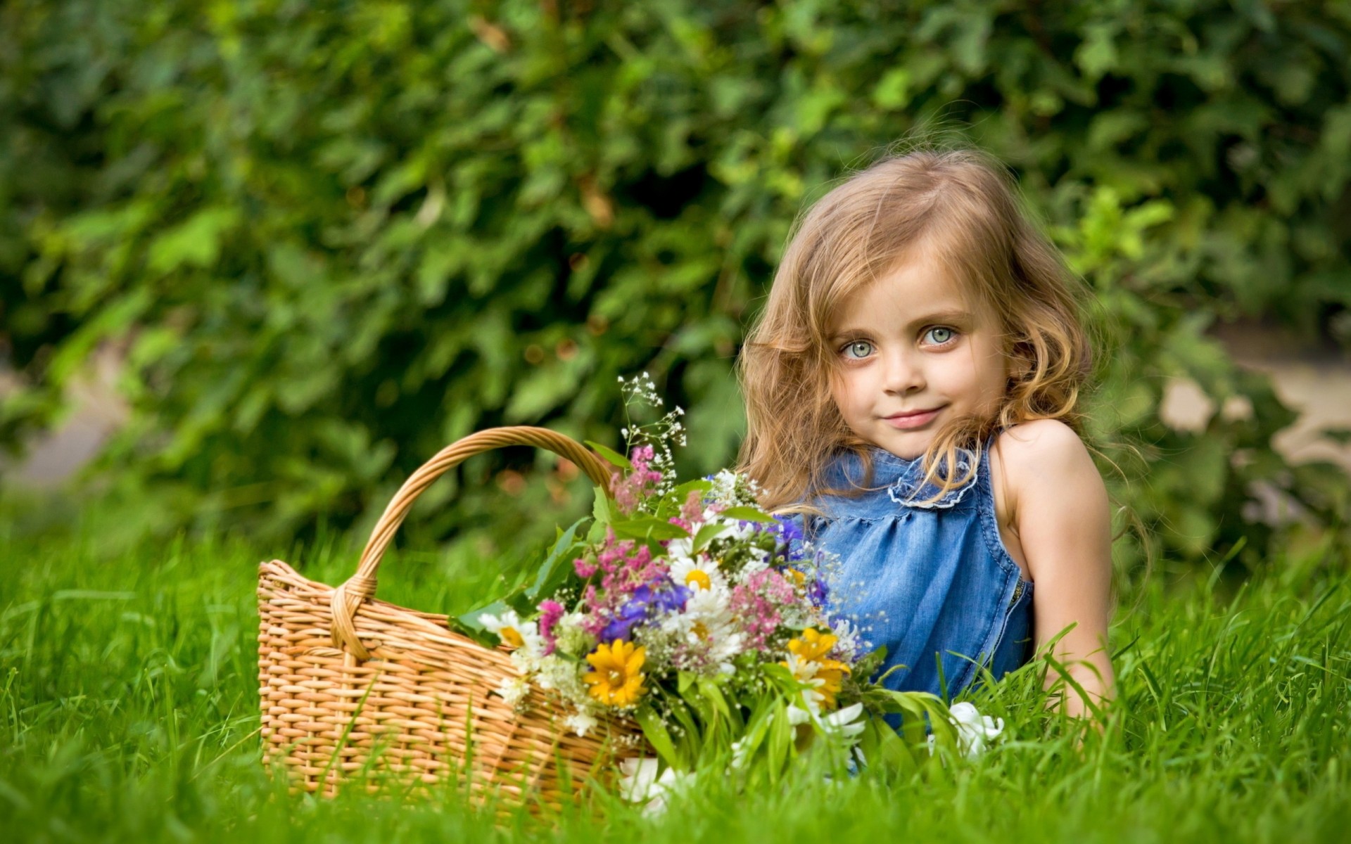 basket girl flower