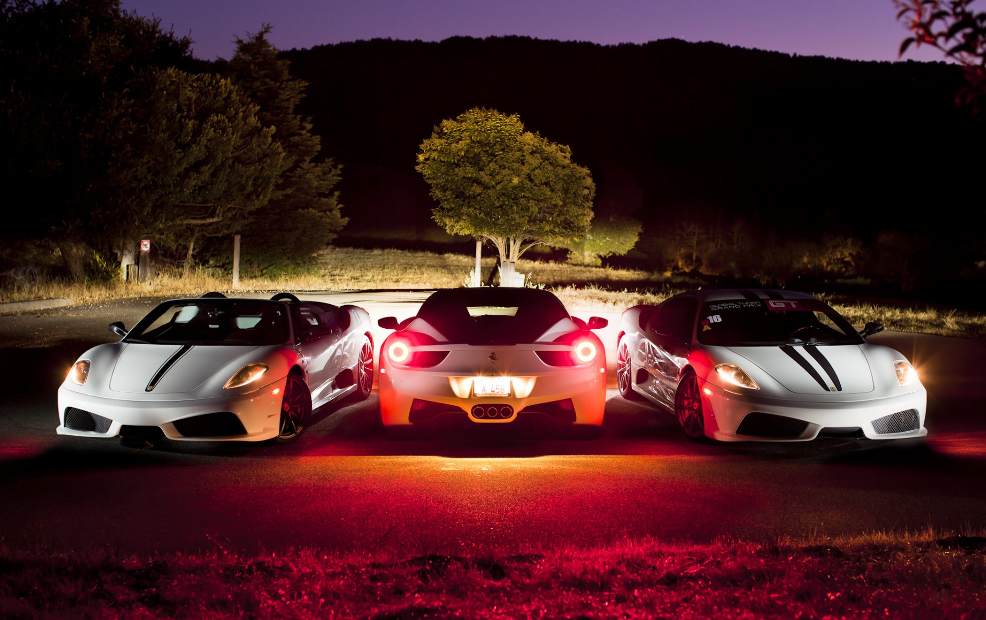 ferrari f430 scuderia front italia rear white night