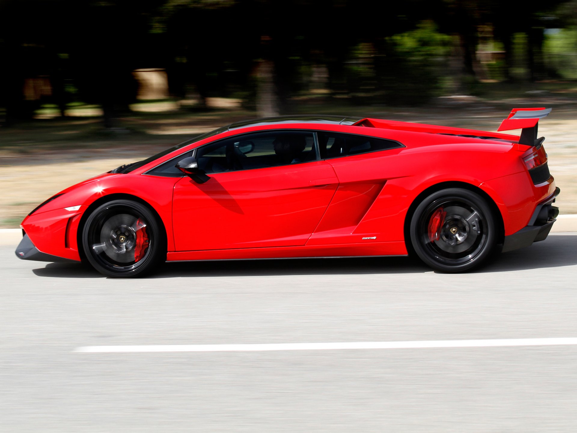 lamborghini gallardo lp570-4 super trofeo stradale side view lamborghini red