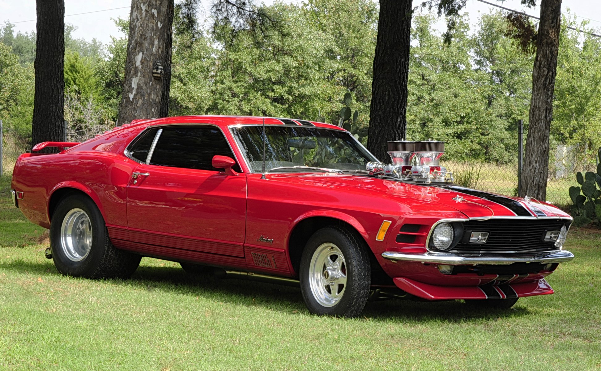 ford mustang red muscle car drag racing classic