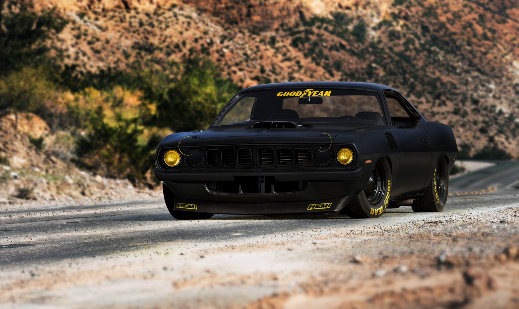 plymouth hemi cuda hugo silva muscle car noir