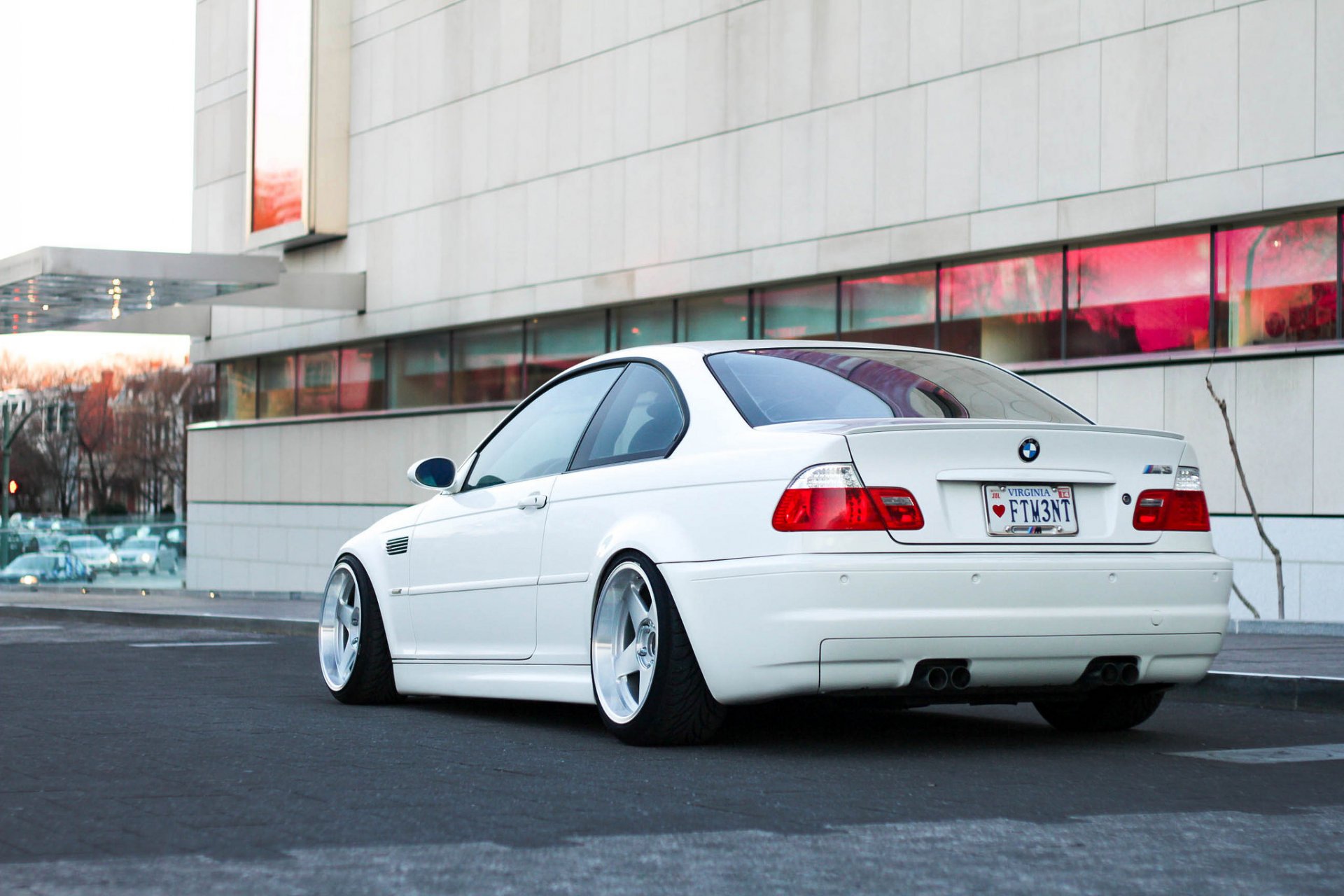 bmw m3 e46 white position white wheels tuning