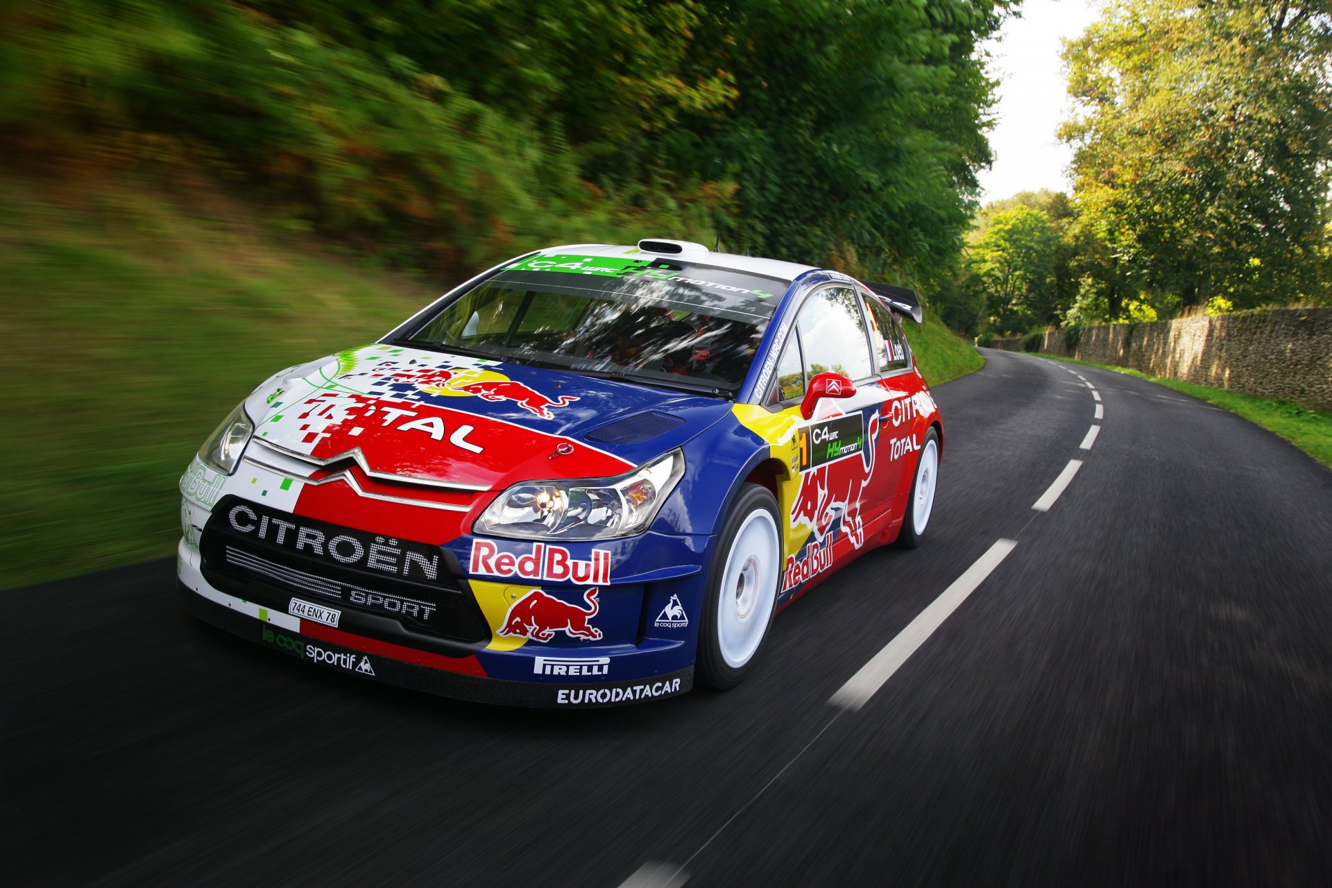 citroen c4 rally s. loeb auto toro rosso anteriore strada velocità