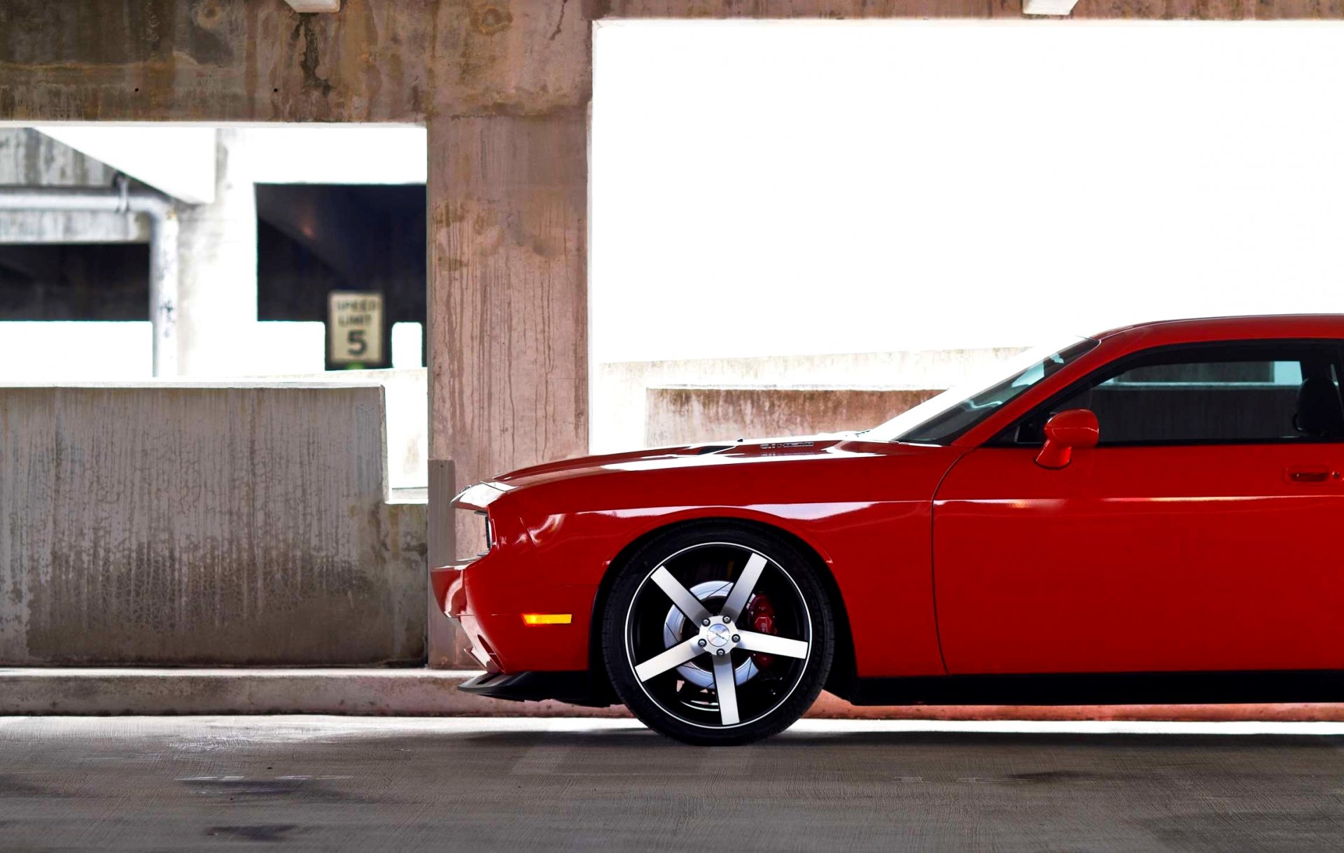 dodge challenger sto-8 wheel red auto side view car dodge