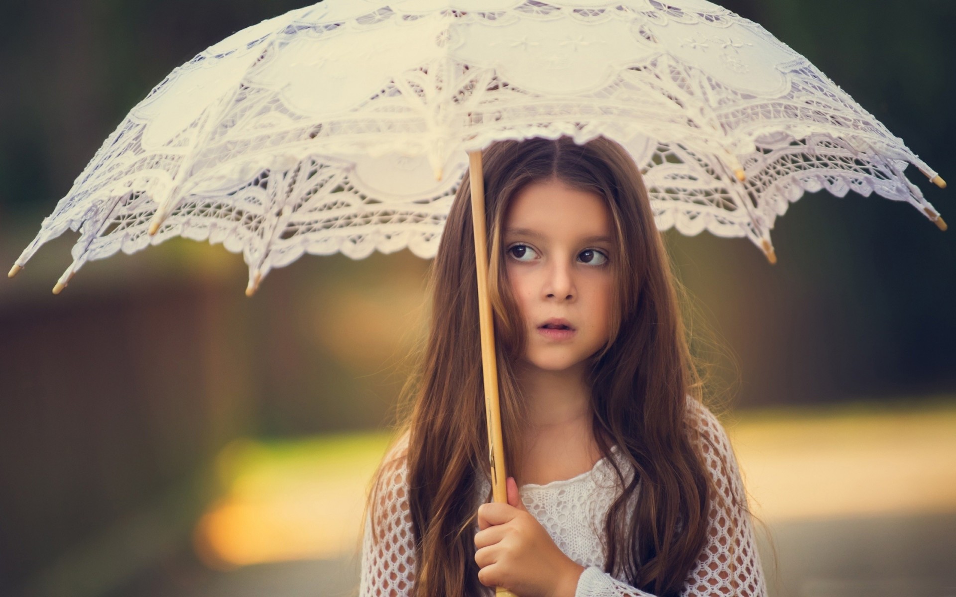 mädchen spitze regenschirm stimmung kind langes haar