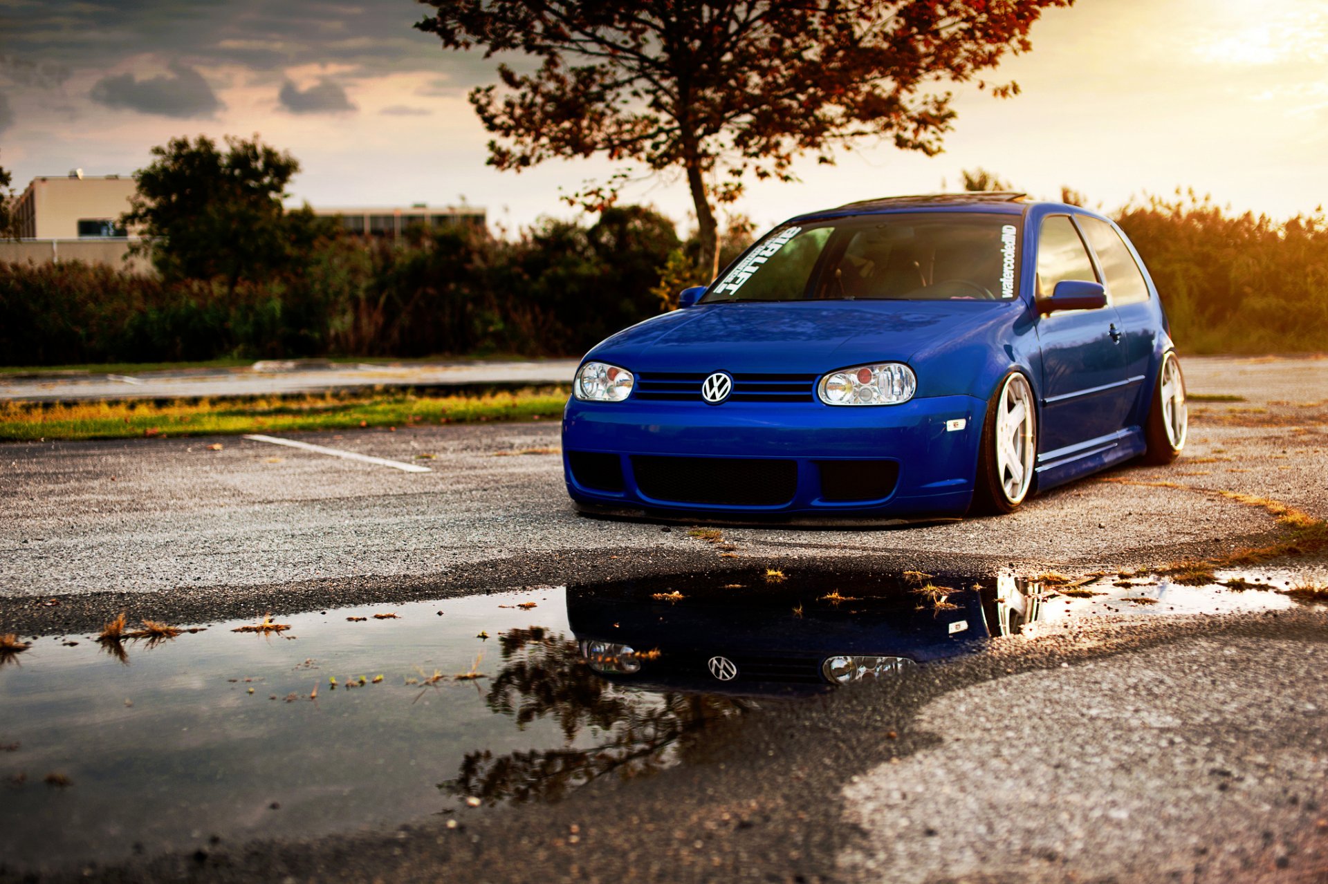 volkswagen golf mk4 gti basso posizione blu volkswagen