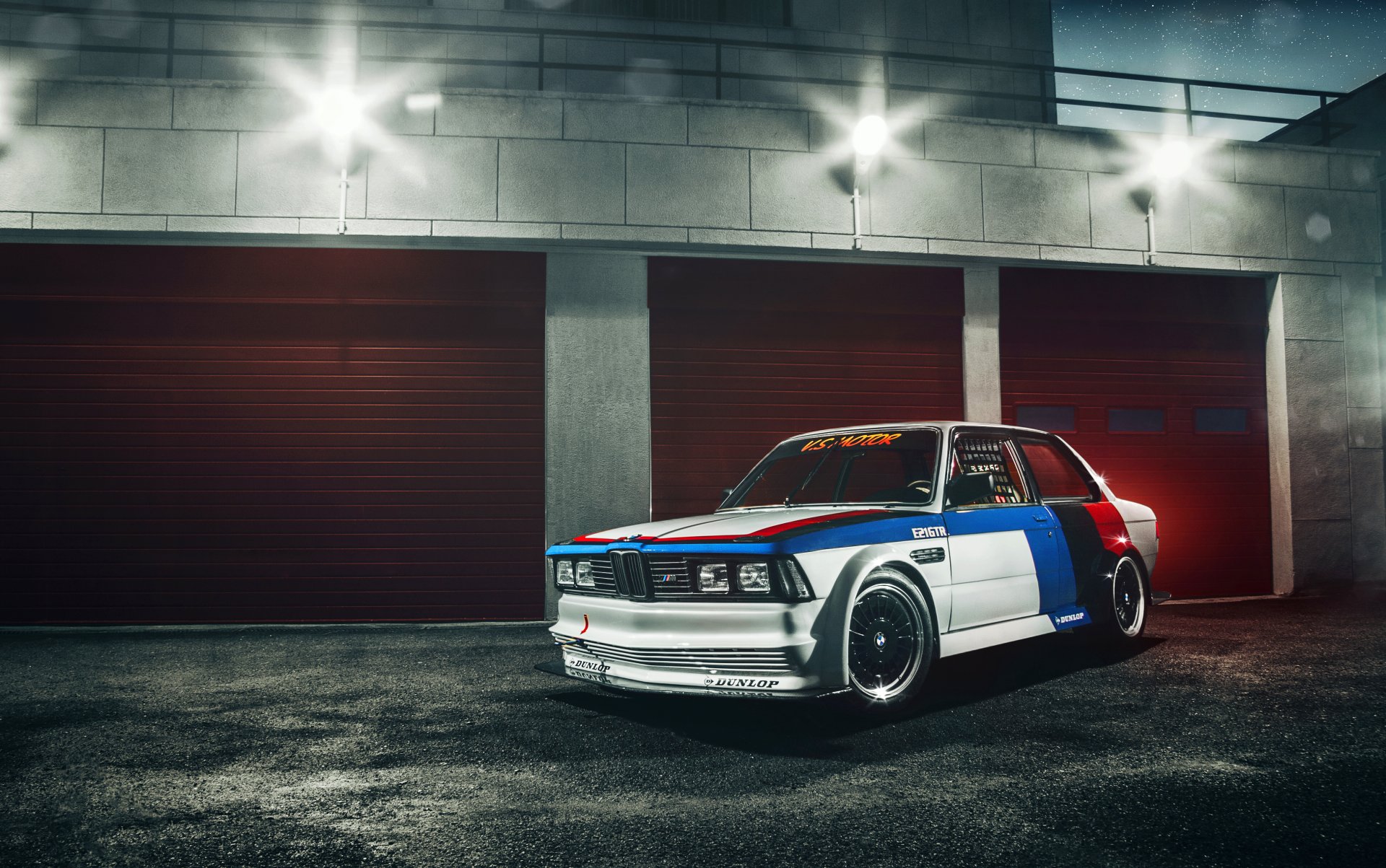 bmw 3er e21 gtp gfl weiß vorne auto bodykit blendung lampen nacht