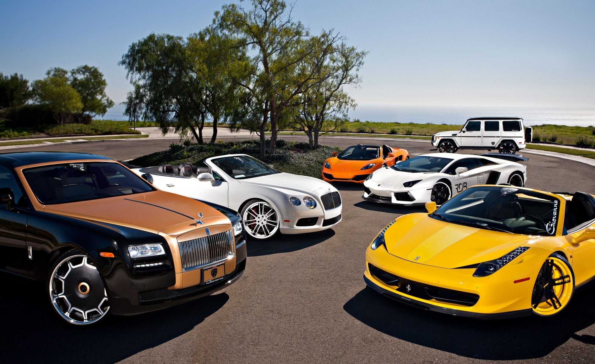 rolls-royce geist bentley continental gtc cabrio mclaren mp4-12c lamborghini aventador lp700-4 mercedes-benz g 63 amg ferrari italia spinne vorsteiner giovanna räder tuning autos