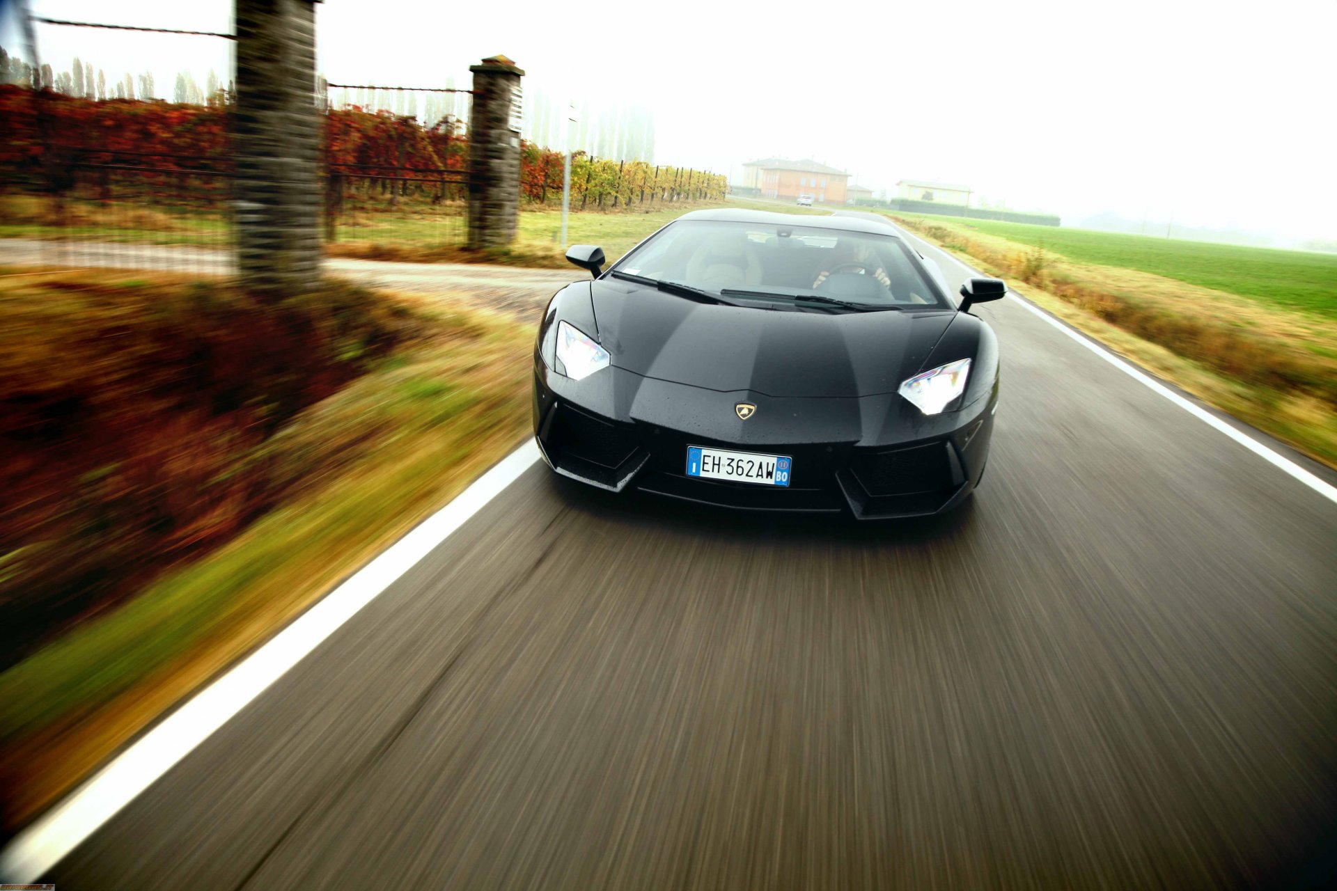 lamborghini aventador lp700-4 black supercar road speed