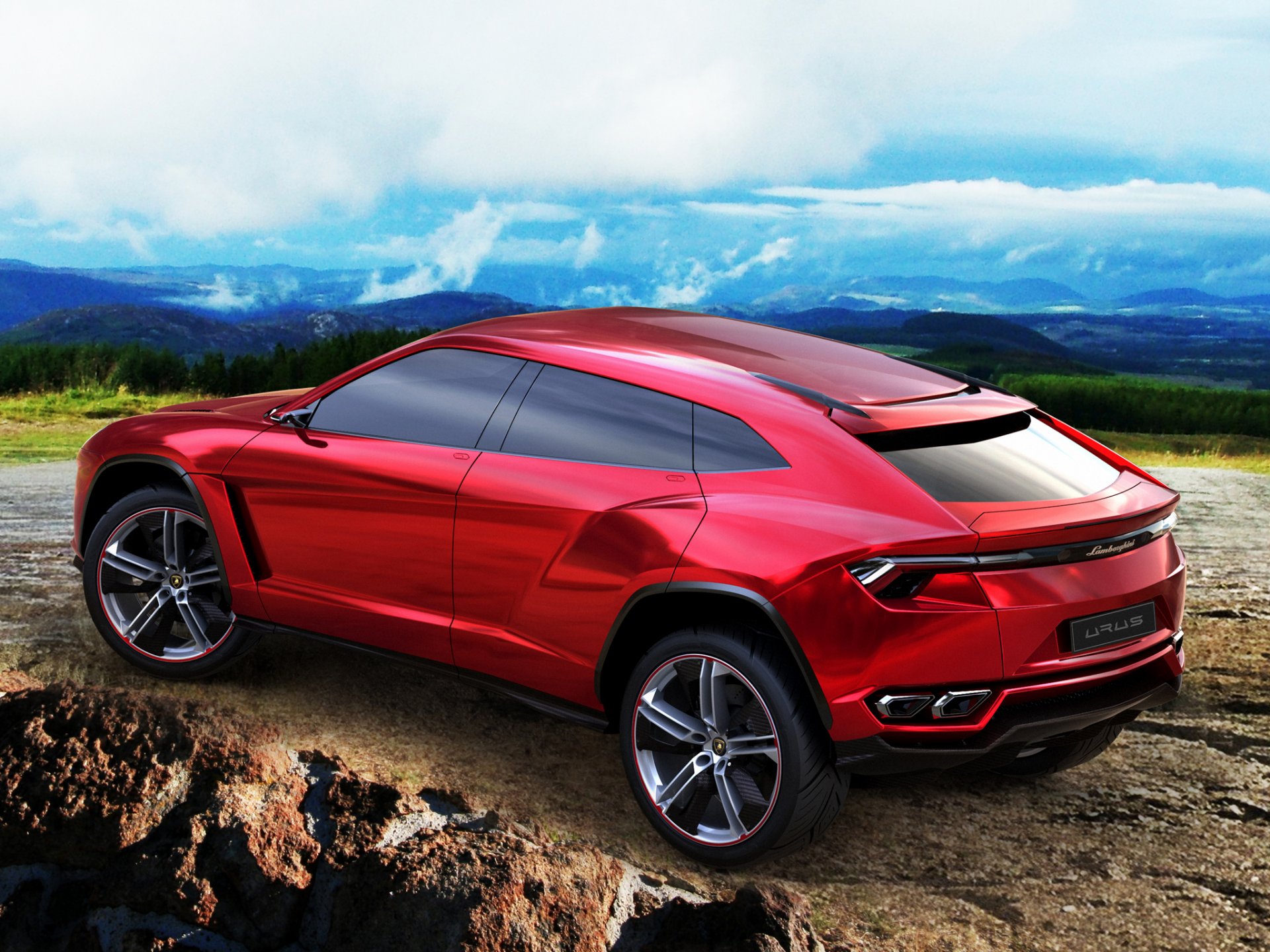 lamborghini urus concept rouge voiture suv