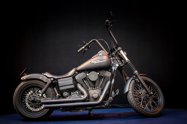 Motorcycle with a brown tint on a dark background