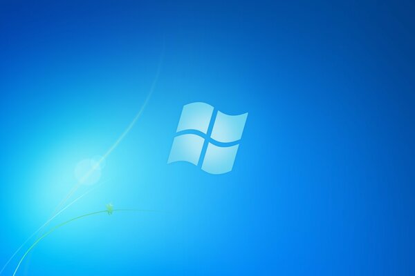 Windows-Emblem auf blauem Hintergrund