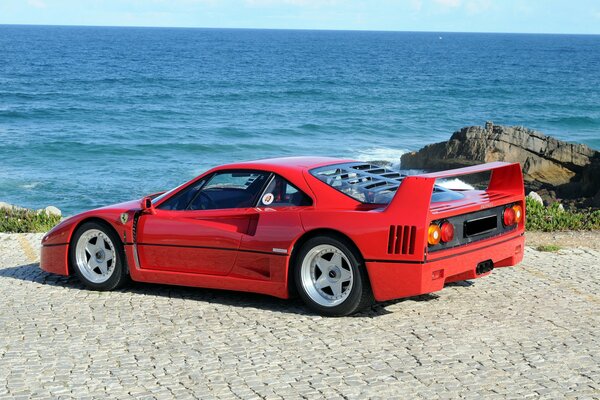A red ferrari will take you to the sea