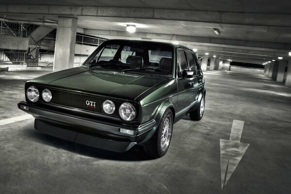 Volkswagen golf in the underground parking