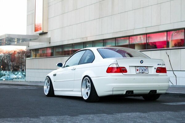 White BMW after tuning