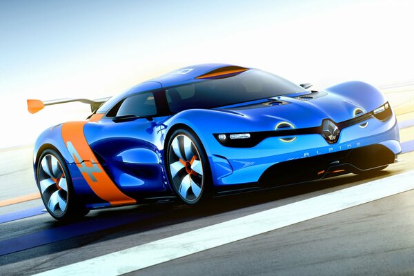 Voiture bleue renault, alpine