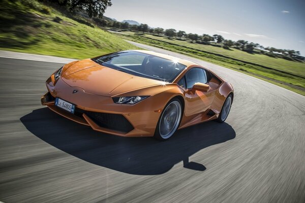 Lamborghini huracan car at speed