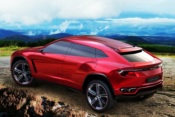 Concepto futurista Lamborghini rojo