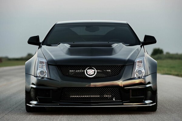 Black Cadillac Car Front view