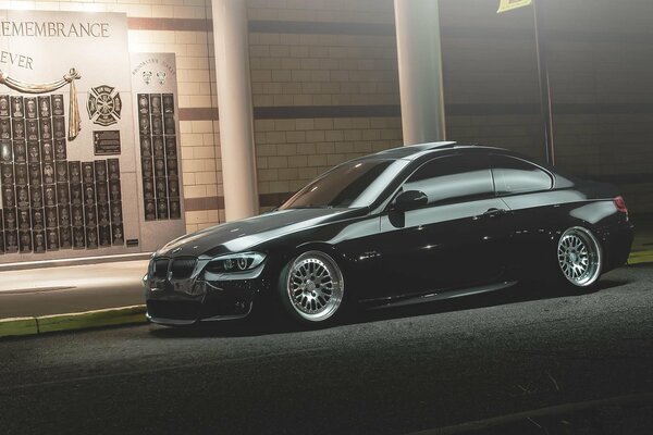 Tuned BMW m3 on the side of the road