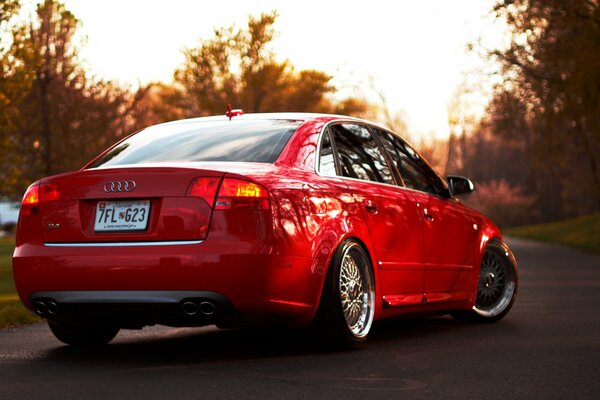 Bright advertising photo of a foreign car