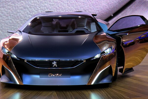 Блестящая peugeot с открытой дверью