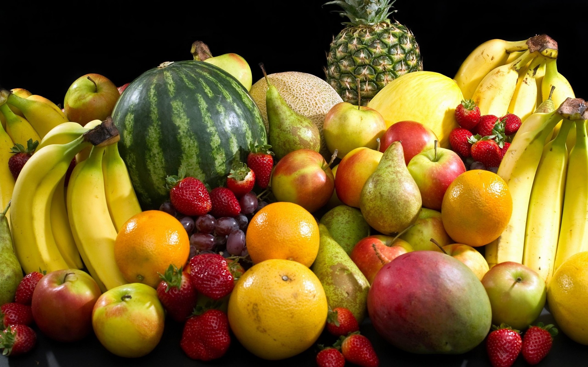 fragola frutta pere banane arancia mela