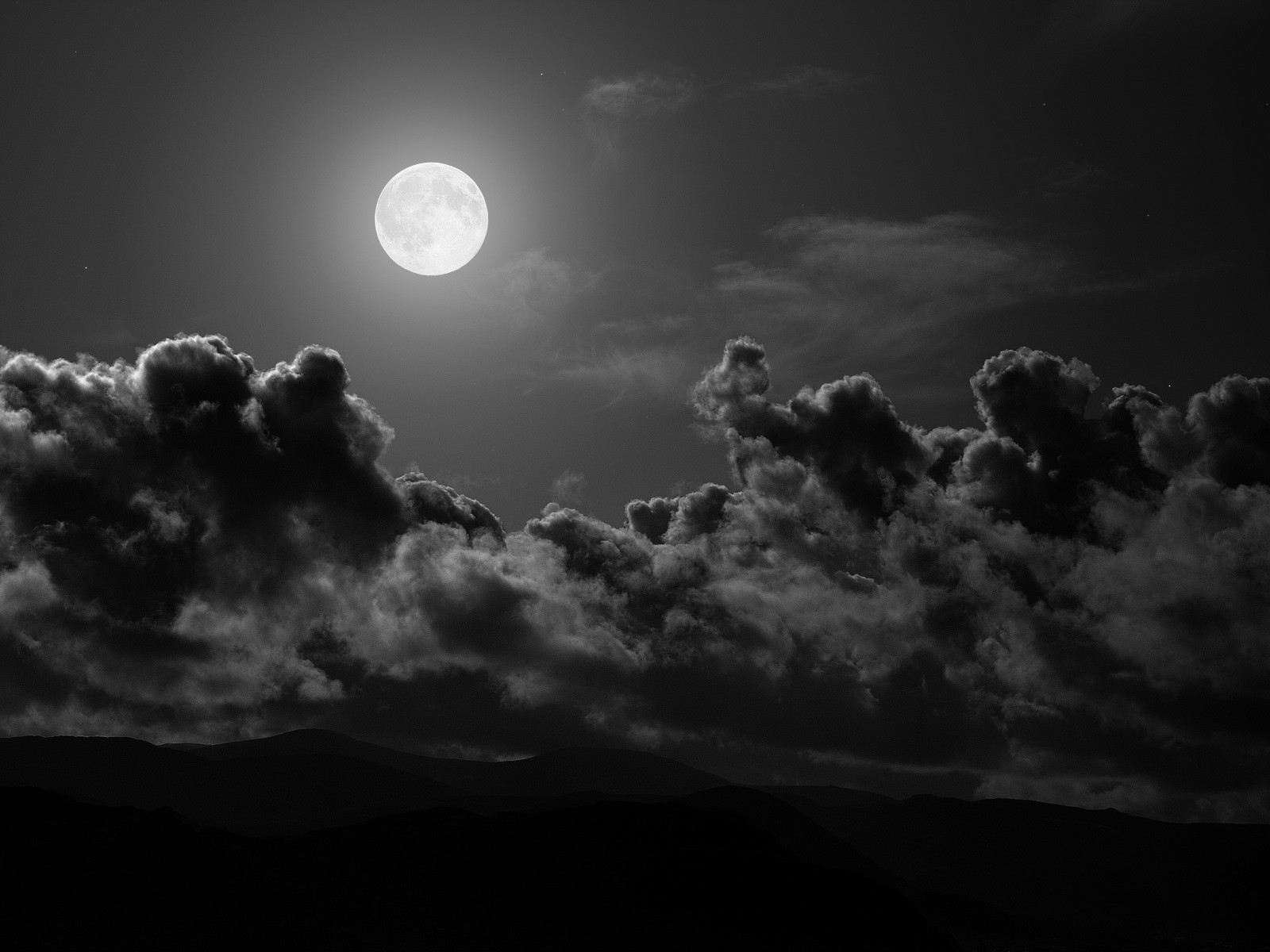 clouds moon night