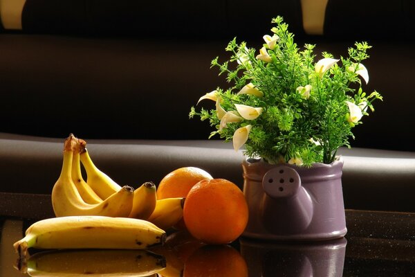 Fruit, flower in the original pot