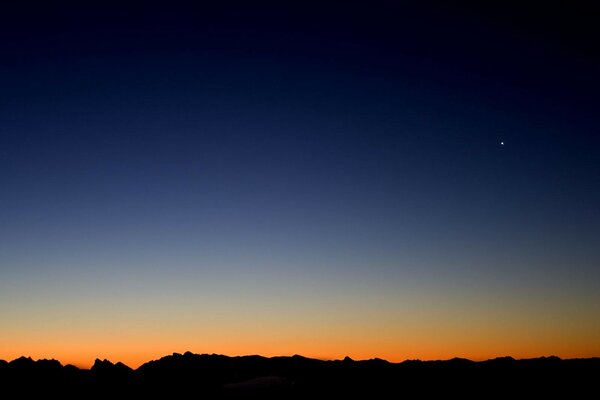 Evening sunset sky mountains