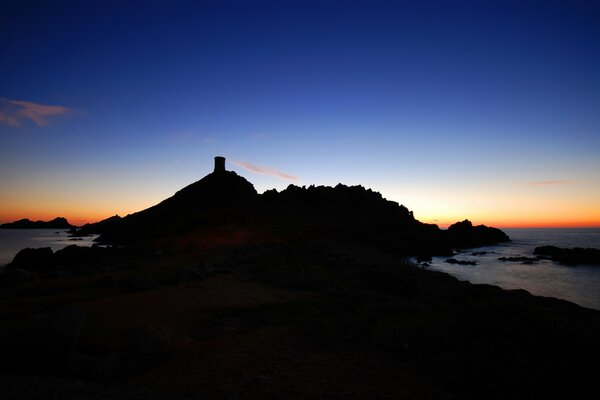 A beautiful sunset lit up the blue sky