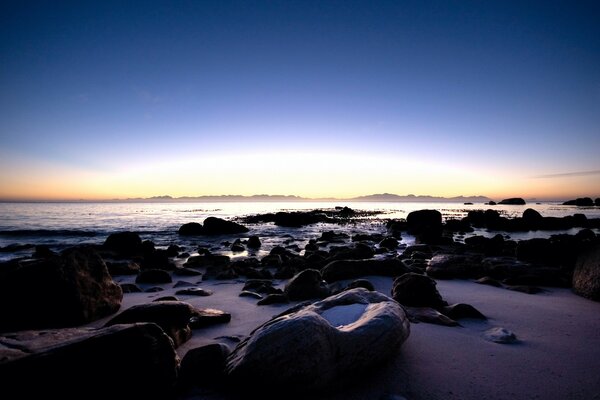 Shore stones morning sunrise