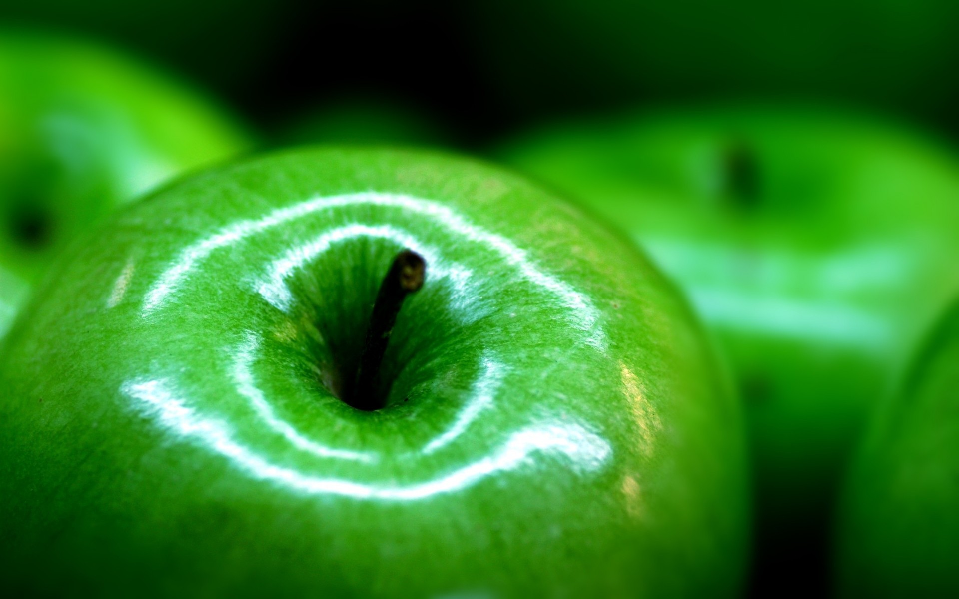 pierna cáscara macro manzanas brillo verdes