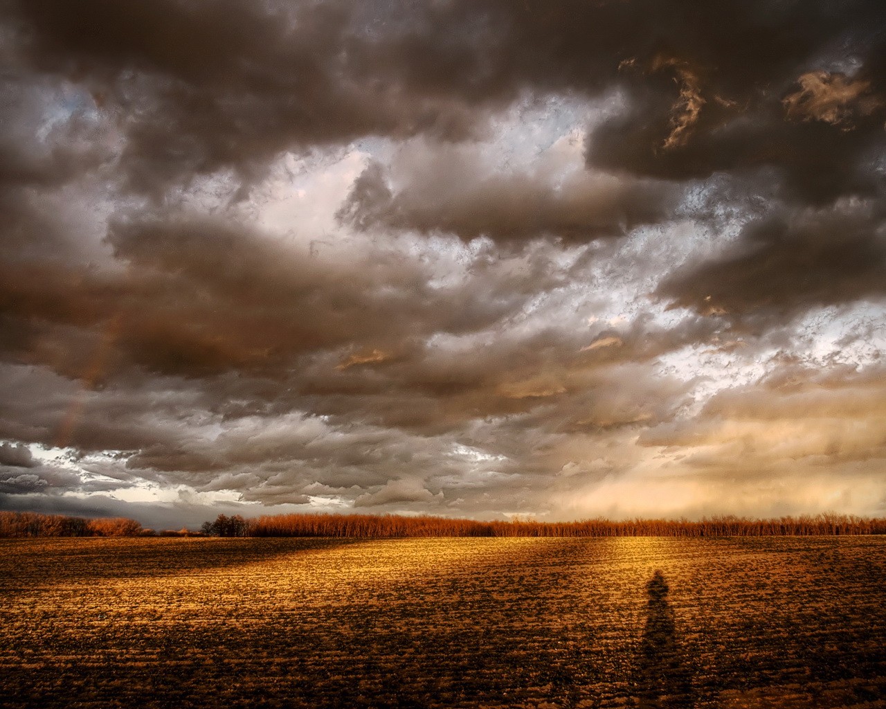 champ ombre nuages